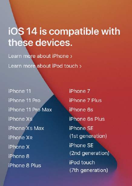iOS14支持哪些機型?來看看有你的手機嗎?