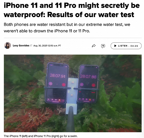 iphone11防水到什么程度:浸泡8個月后仍可正常運行!