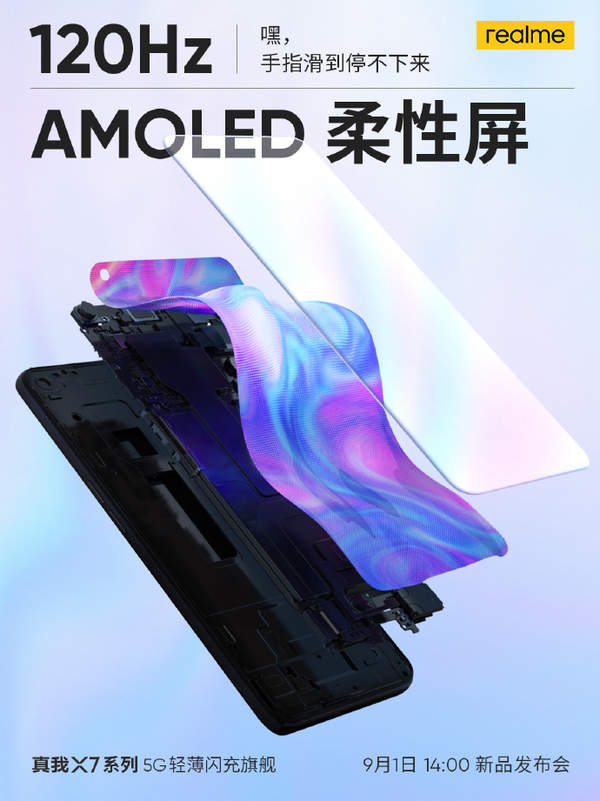 realme X7屏幕材質(zhì)曝光,AMOLED柔性屏可降低 30% 屏幕厚度