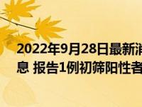 2022年9月28日最新消息速報(bào) 太原小店區(qū)疫情今天最新消息 報(bào)告1例初篩陽性者