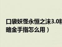 口袋妖怪永恒之沫3.0精靈金手指（口袋妖怪永恒之沫3 0攻略金手指怎么用）