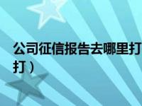 公司征信報告去哪里打需要哪些資料（公司征信報告去哪里打）